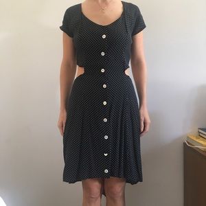 Polka dot cut out dress